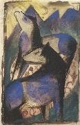 Franz Marc Two Blue Horses (mk34) oil painting